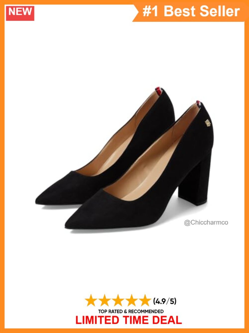 Tommy Hilfiger Abilene Block Heel Pointed Toe Pump - Women's Dress Shoe